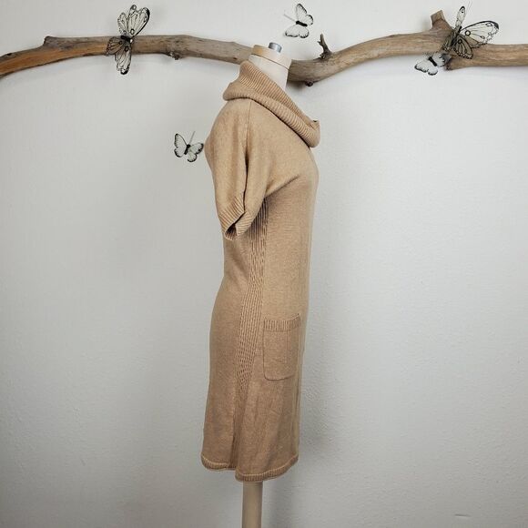 Athleta camel colored cowl neck sweater dress - Picture 7 of 8